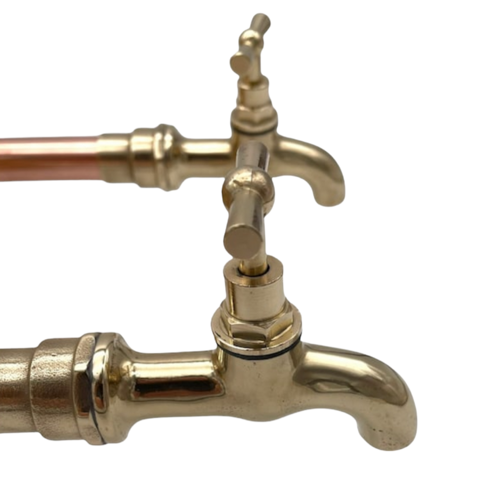 image 5 Copper and brass wall mounted handmade taps sold by All Things French Store