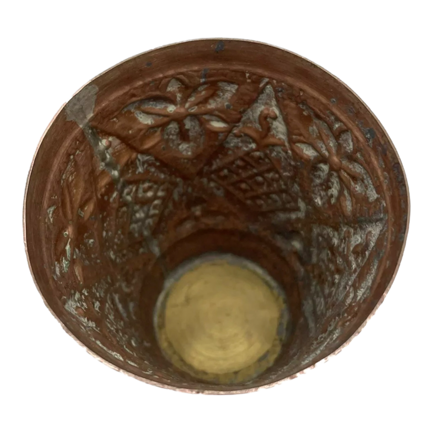 inside view from above of French copper arts and crafts tumblers sold by All Things French Store