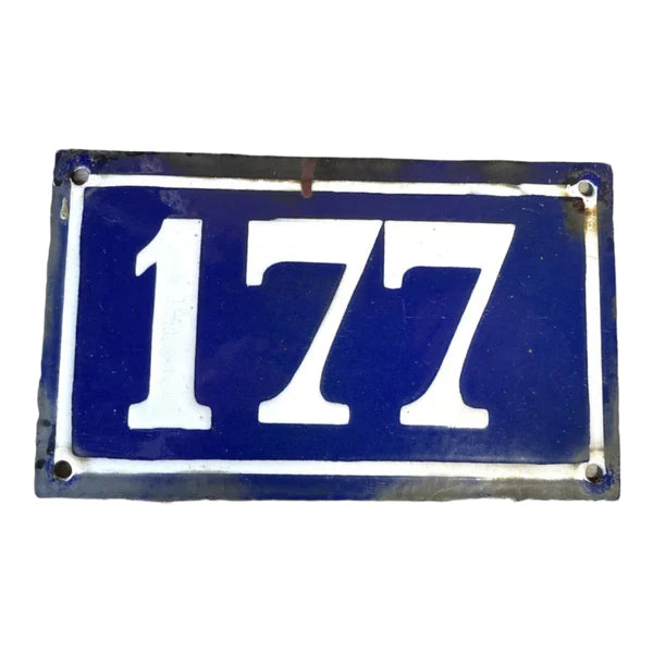 French enamel door number 177 sold by All Things French Store