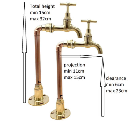Made to measure copper and brass taps sold by All Things French Store 